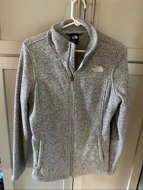 The North Face Women's Heather Grey Full-Zip Teddy Fleece Jacket